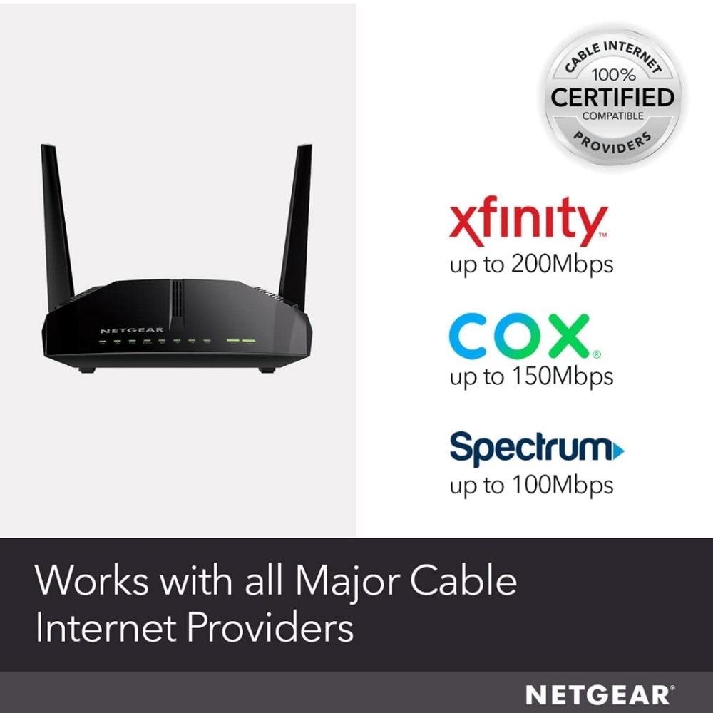 NETGEAR AC1200 Dual Band Cable Modem WiFi Router - Picture 8 of 8